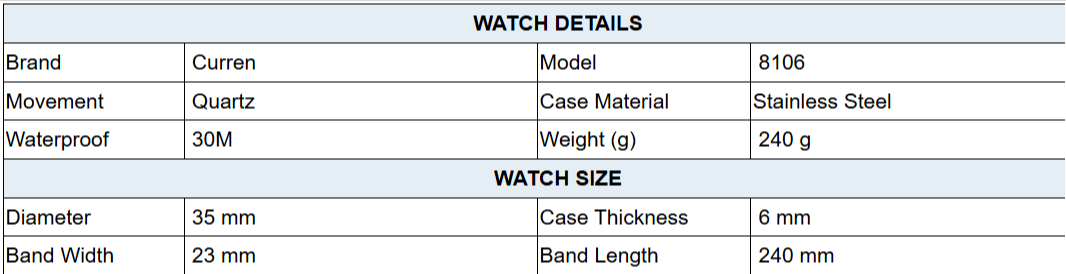 Curren-8106-Details
